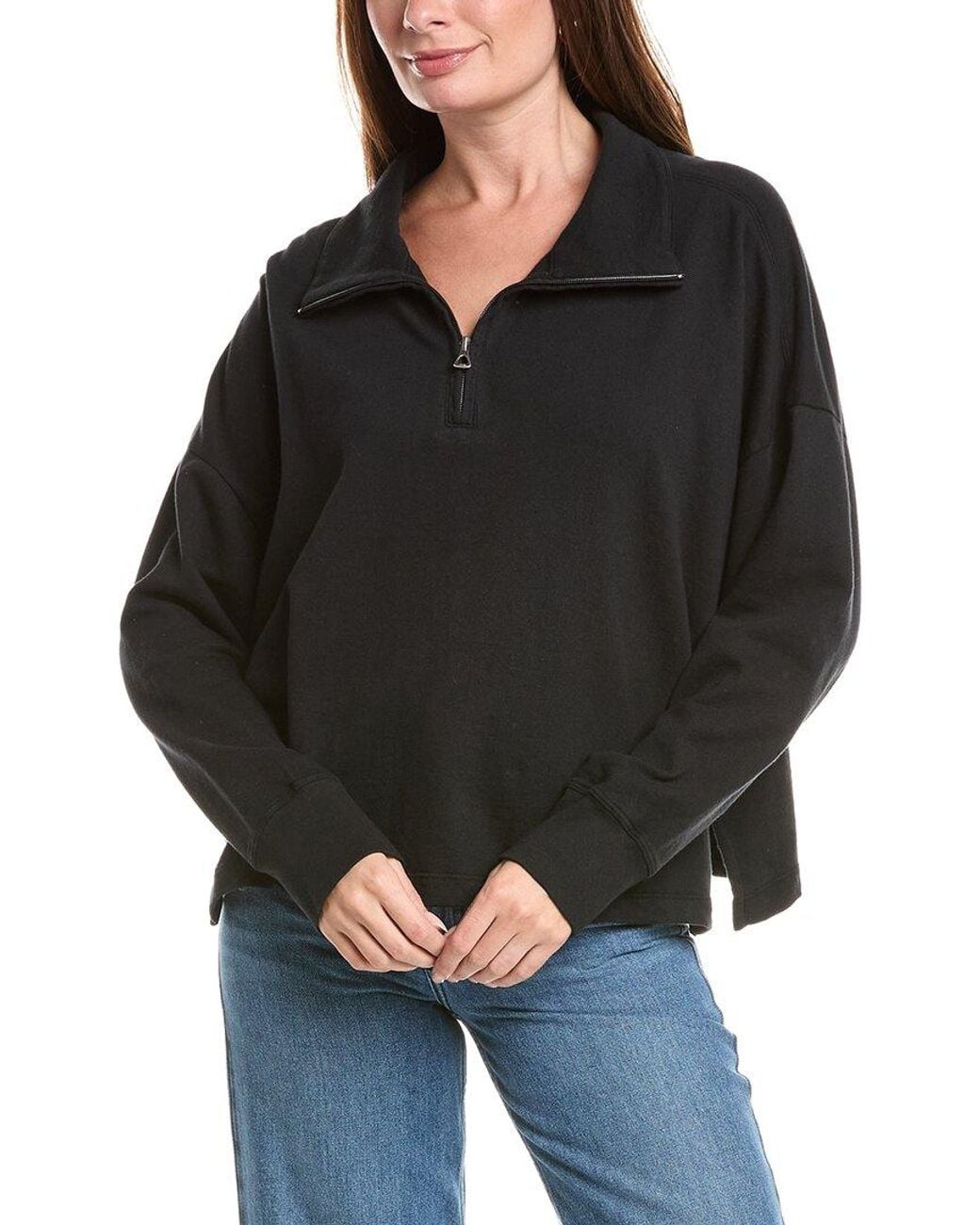 James Perse Black 1/2-Zip Pullover