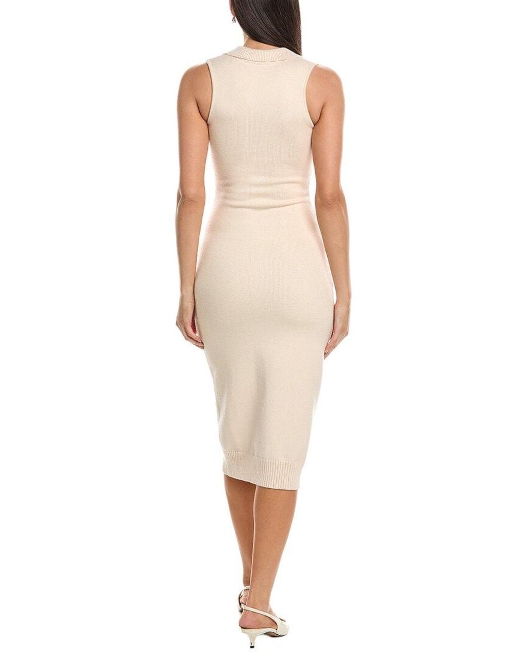 GUIZIO White Calesia Midi Dress