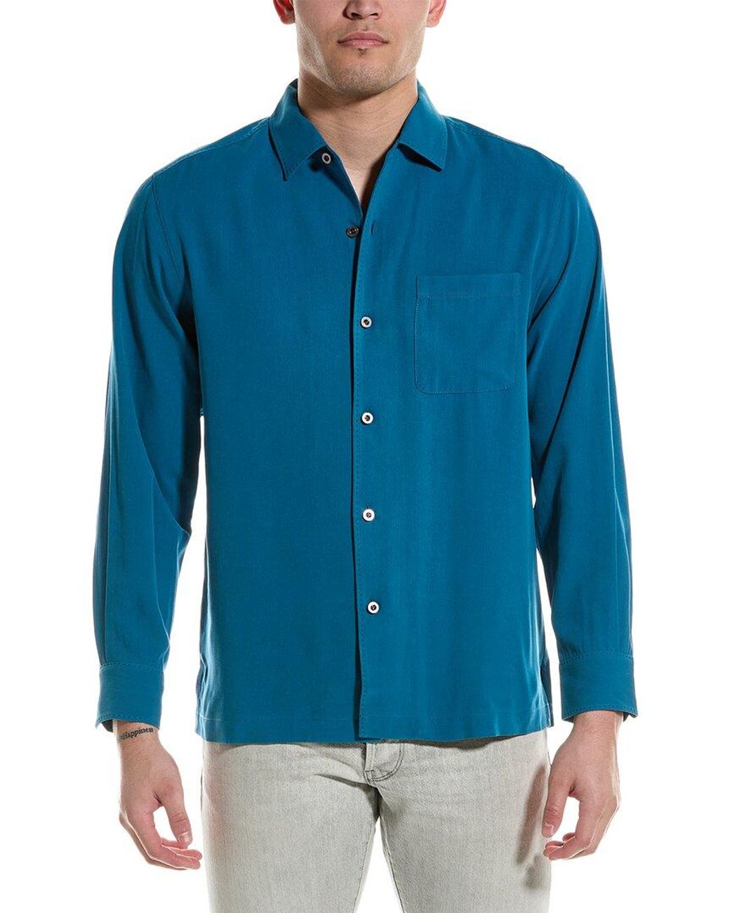 Tommy Bahama Catalina Silk Twill Shirt in Blue for Men Lyst UK