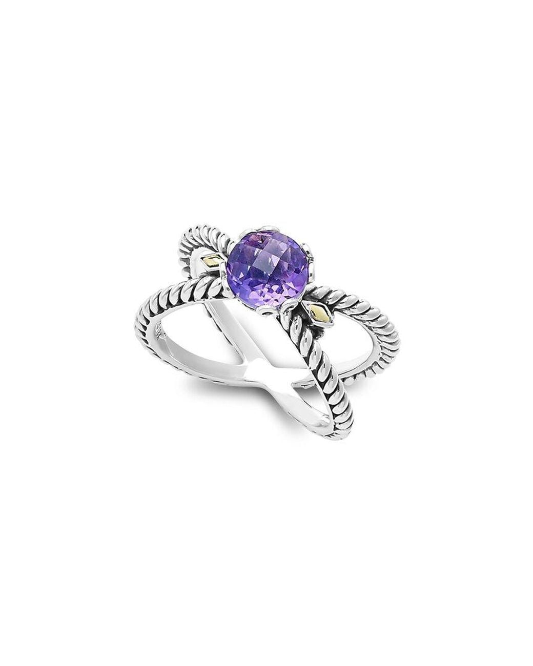 Samuel B. White 18K & Amethyst X Ring