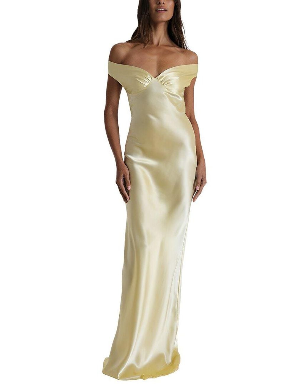 LOEY Metallic Off-The-Shoulder Maxi Dress