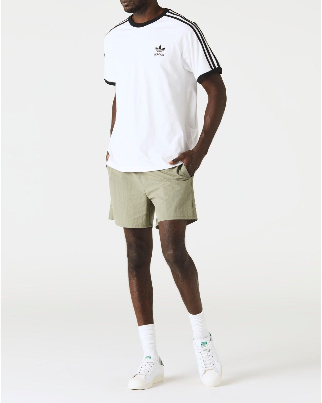 adidas Cotton 3-stripes T-shirt in White for Men | Lyst