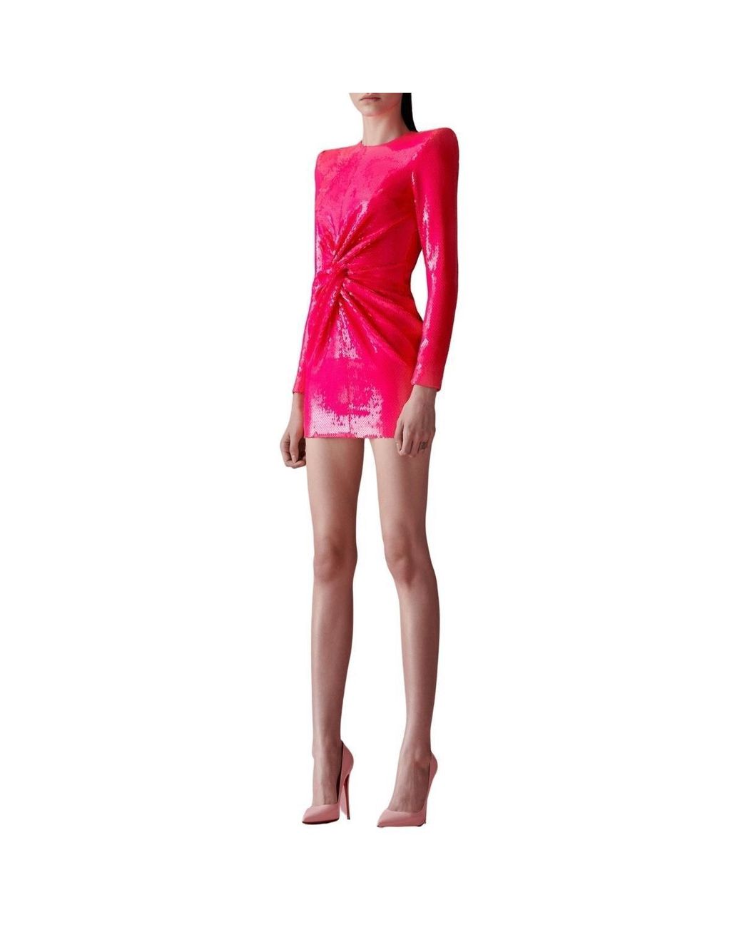 Alex Perry Pink Jade Sequin-embellished Structured Mini Dress