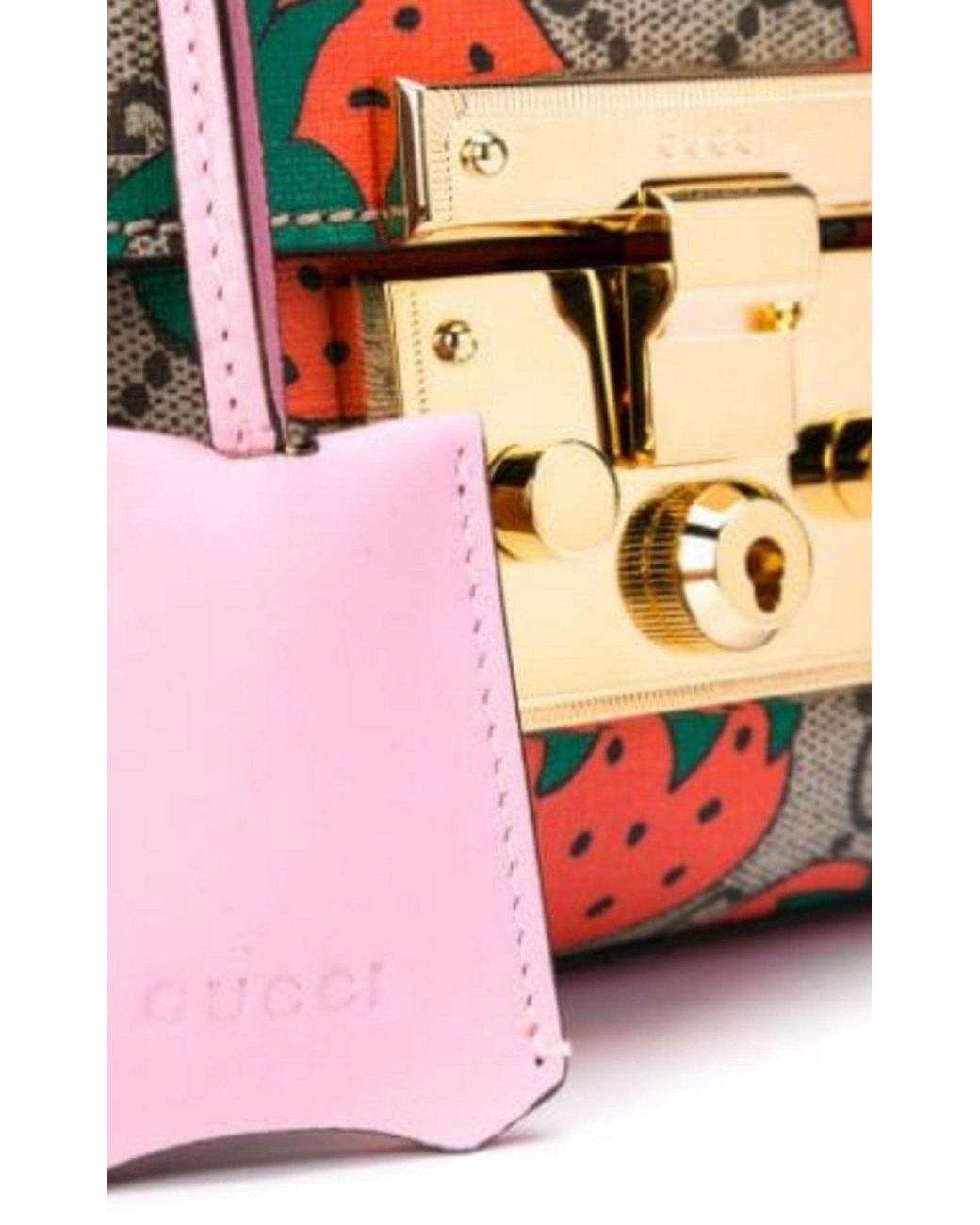Gucci Red Padlock Gg Strawberry Small Shoulder Bag
