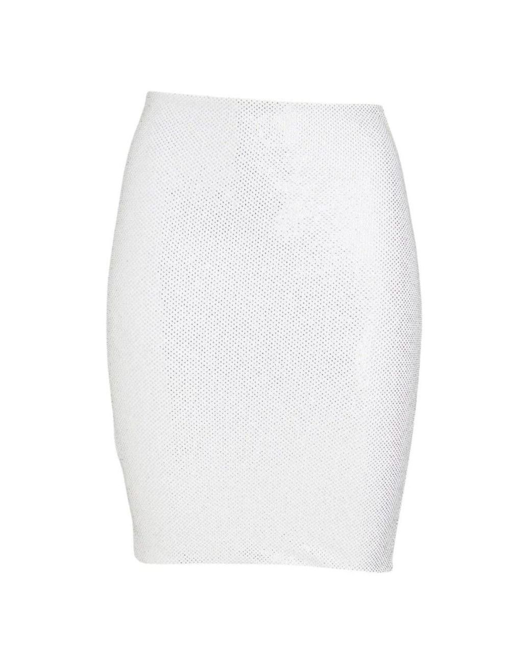 Alexandre Vauthier White Crystal-embellished Mini Skirt