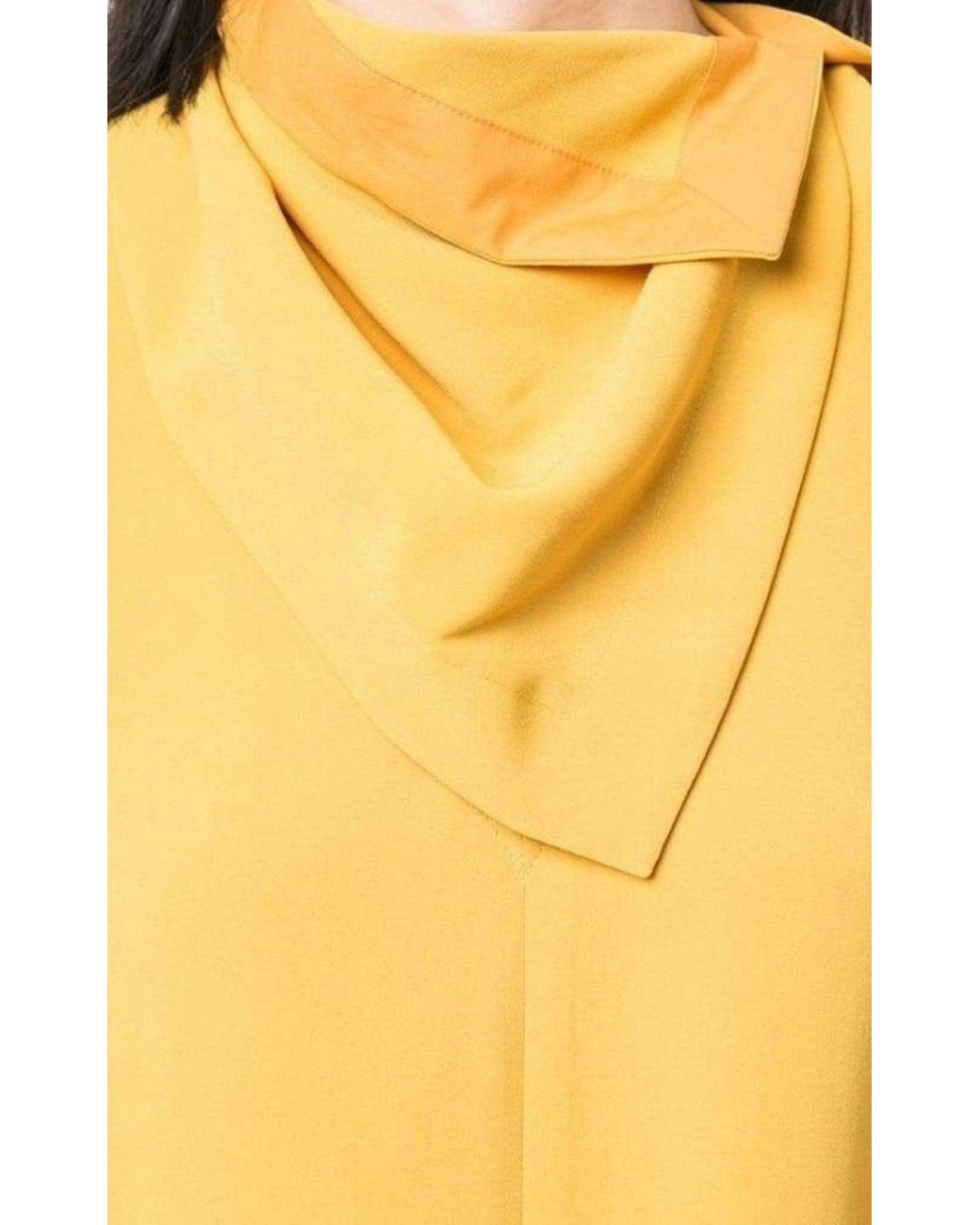 3.1 Phillip Lim Yellow Scarf Neck Crepe Dress