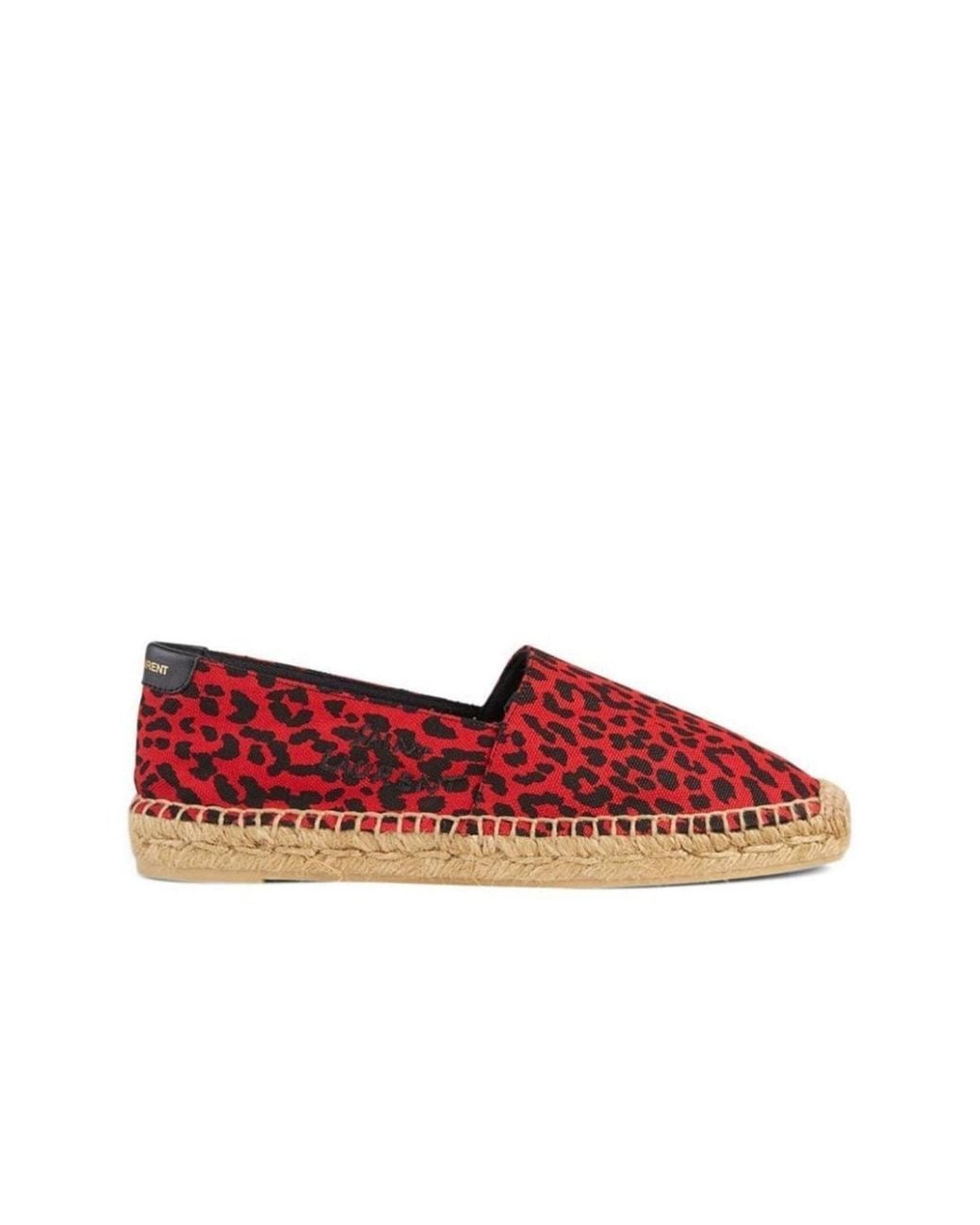 Saint Laurent Red Signature Leopard-print Flat Espadrilles It 39