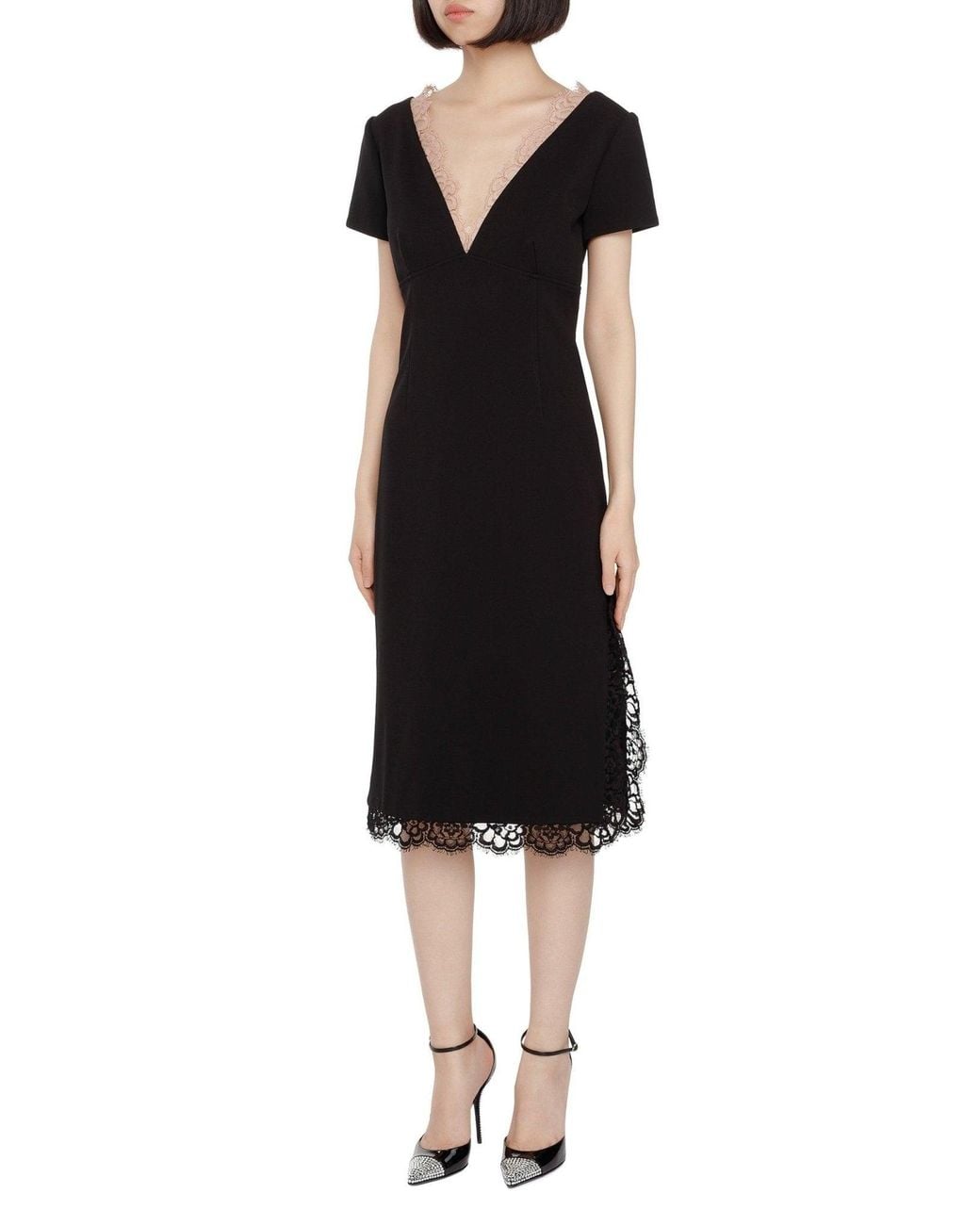 Gucci Black Lace Midi Dress