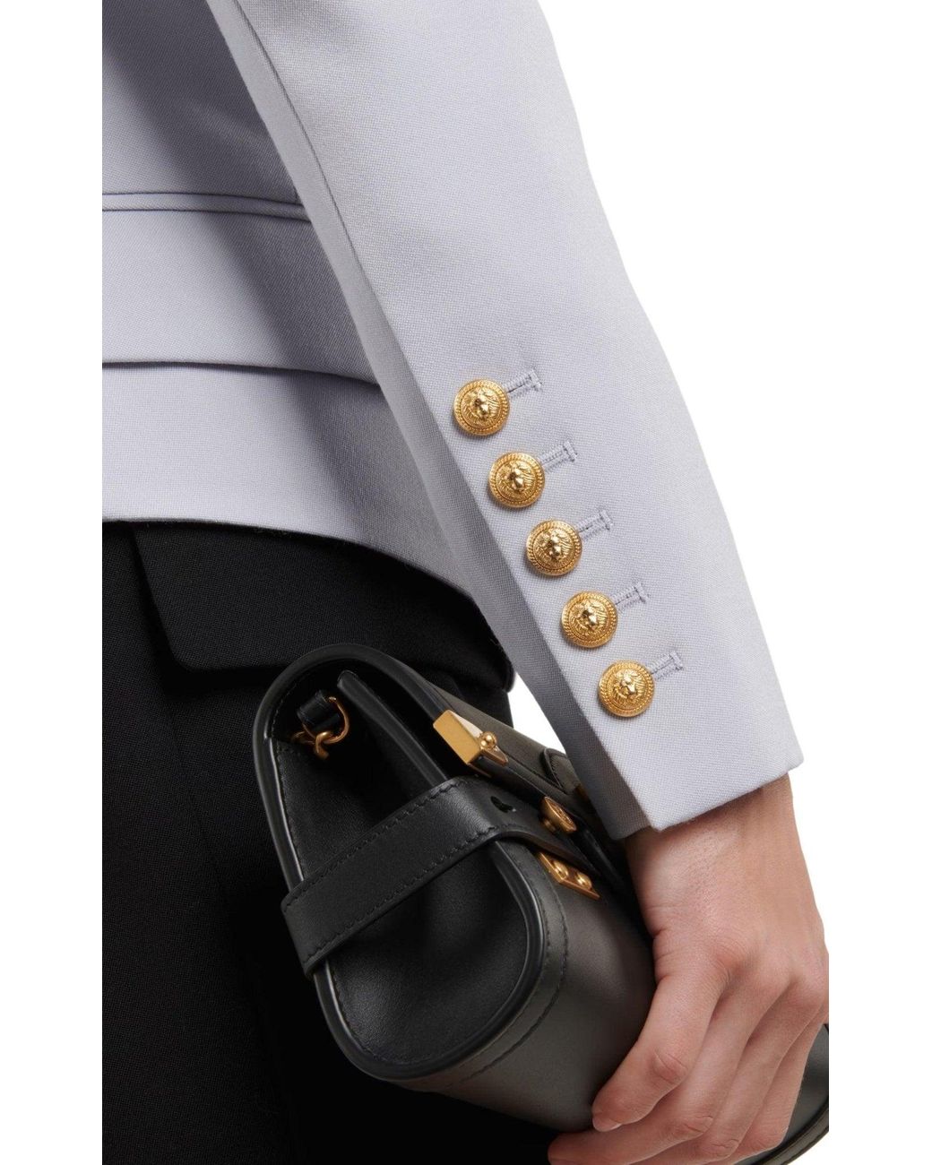 Balmain Double Breasted Blue Wool Blazer