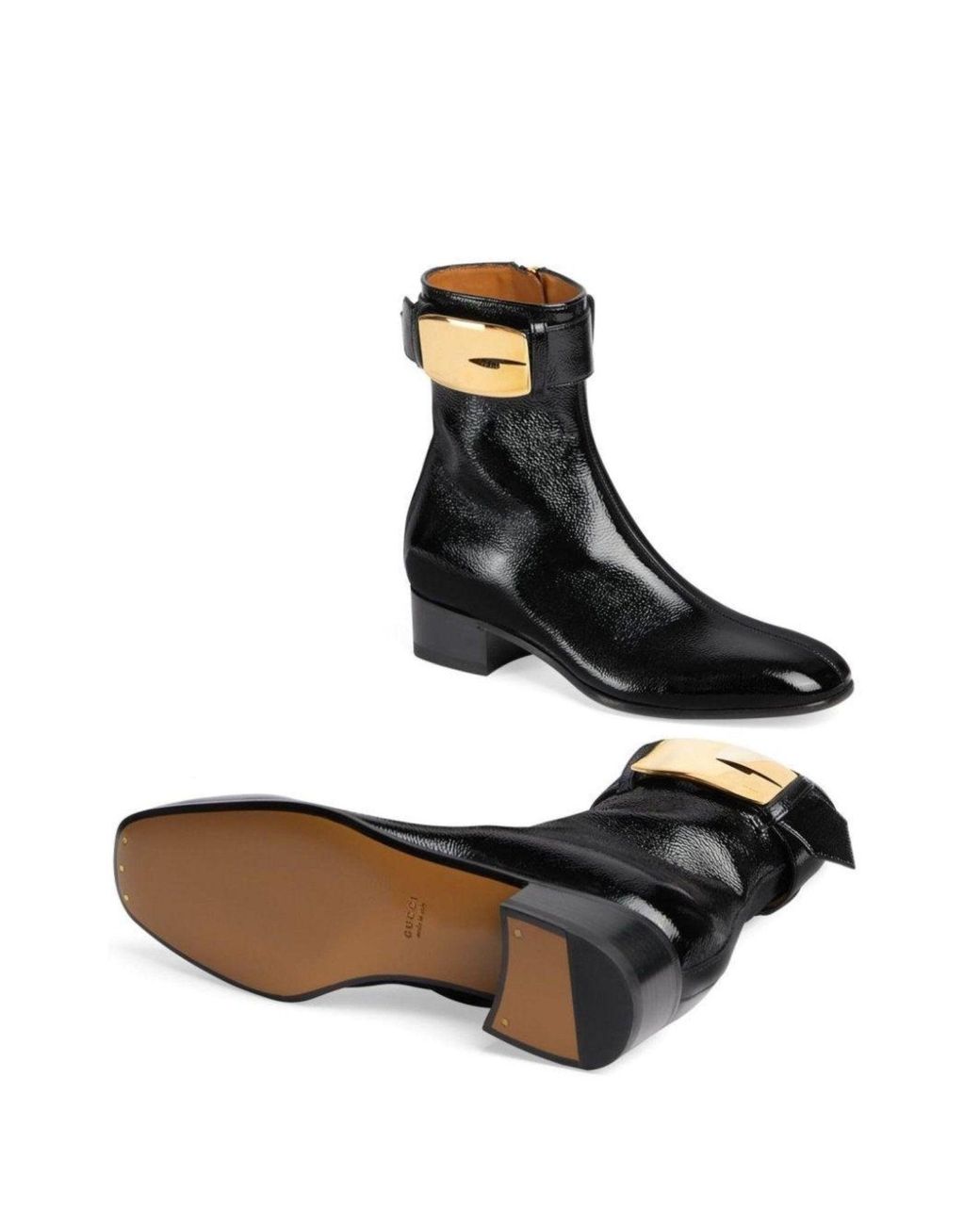 Gucci Black Retro G 35mm Leather Ankle Boots