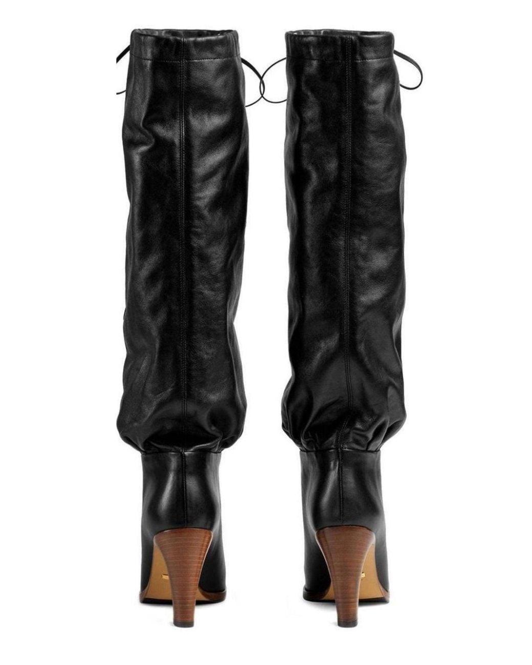 Gucci Black Leather Mid-heel Boot