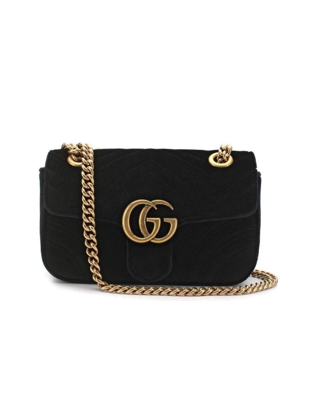 Gucci Matelasse Velvet Mini Black Shoulder Bag