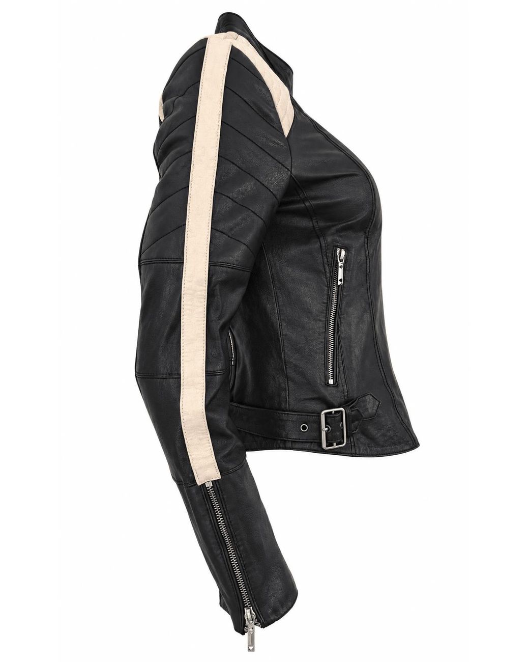 BCBGMAXAZRIA Gray Moto Leather Jacket