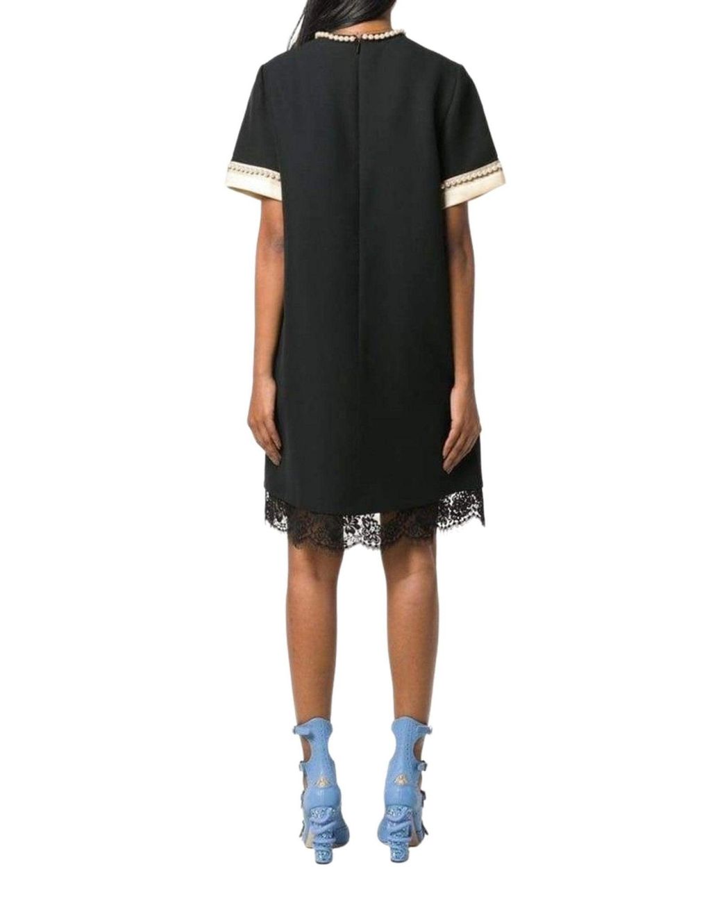 Gucci Black Pearl Embellished Shift Dress