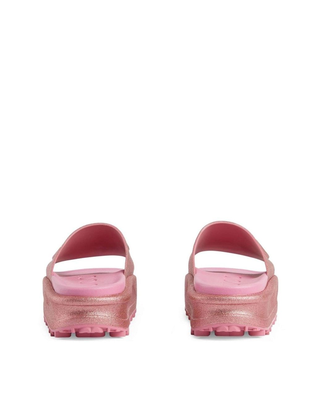 GUCCI Miami GG-Embossed Rubber Platform Slides in Beige | endource