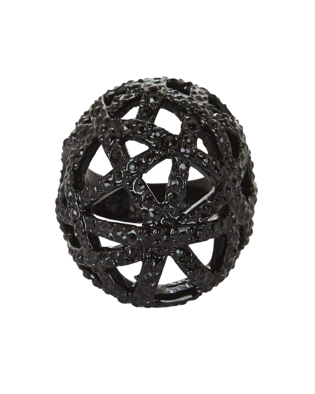 BCBGMAXAZRIA Black Pave Cage Ring