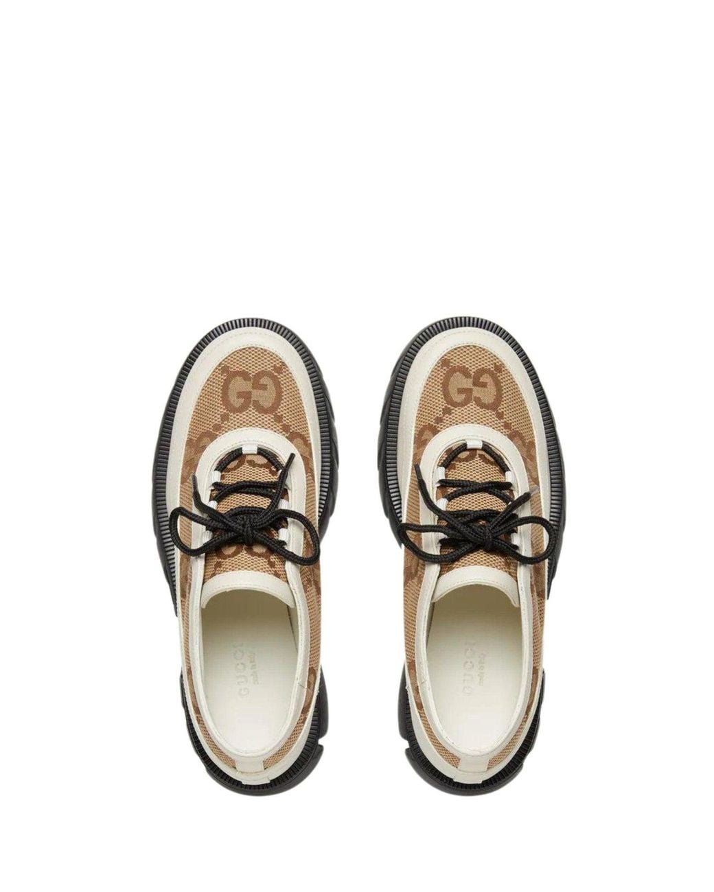 Gucci Gray GG Panelled Lace-up Shoes