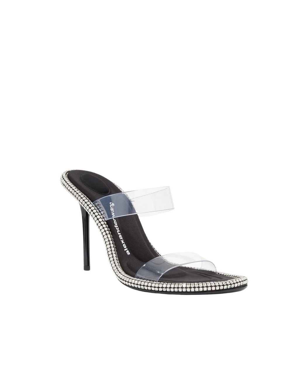 Alexander Wang White Nova Crystal Mule Heels