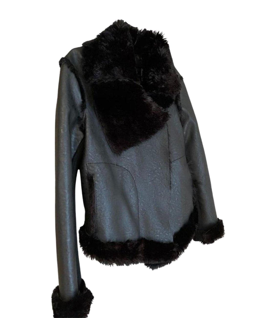 BCBGMAXAZRIA Black Faux Leather Jacket