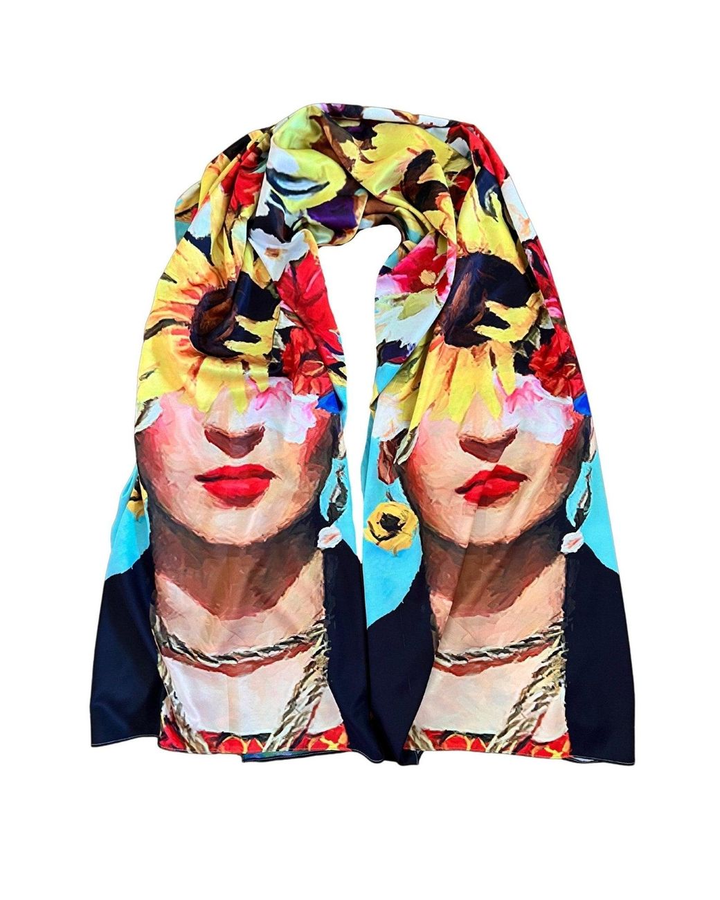 Cult Moda Orange Double Sided Silk Shawl
