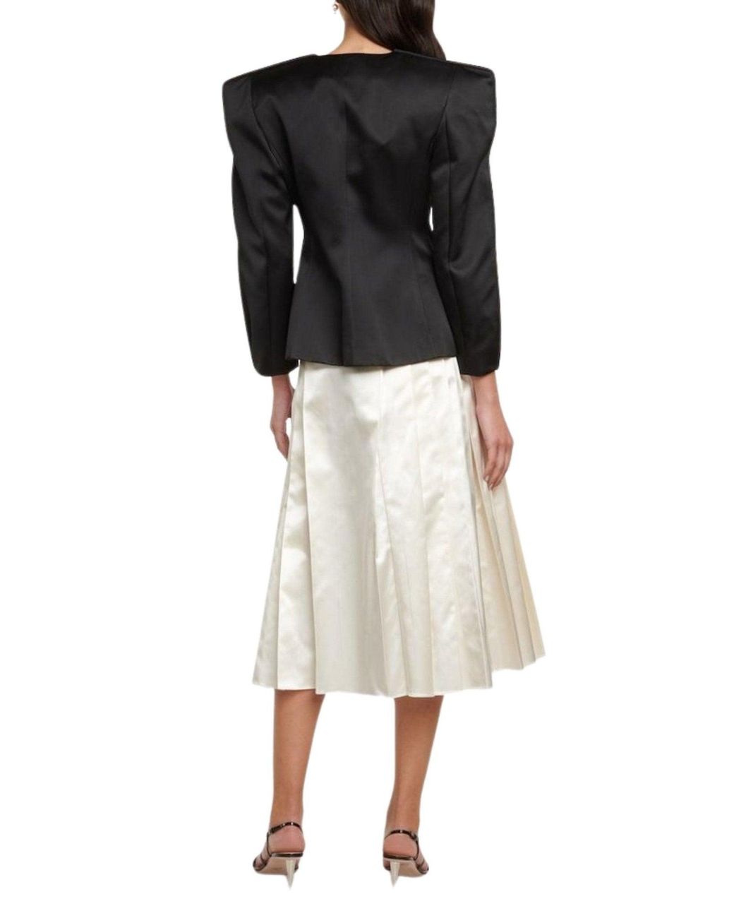 Gucci Black Chain Trimmed Satin Blazer