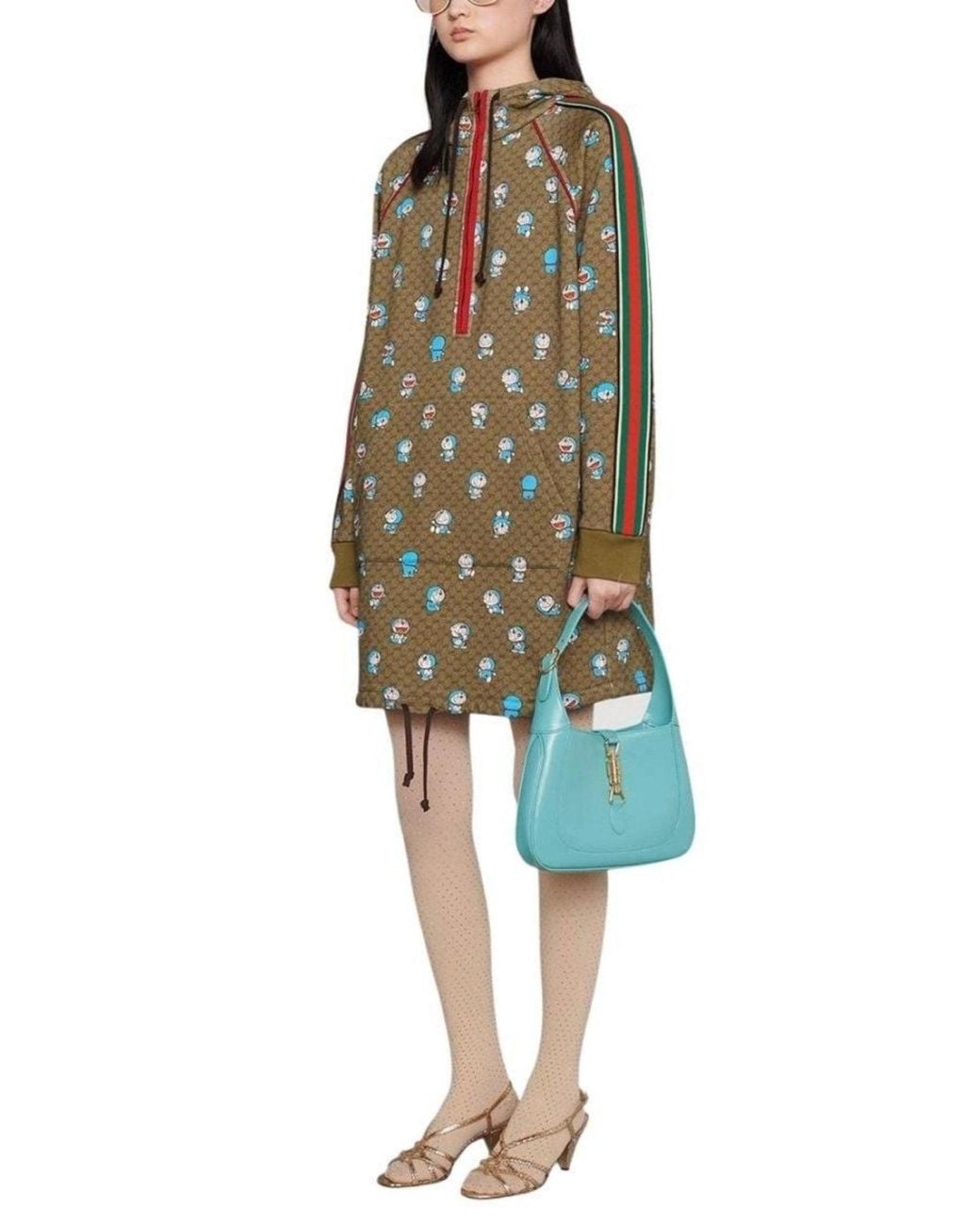 Gucci Green X Doraemon GG Supreme Cotton Dress