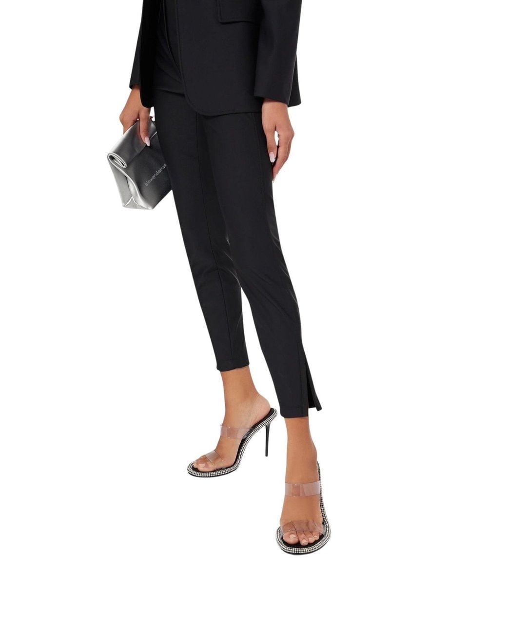 Alexander Wang White Nova Crystal Mule Heels