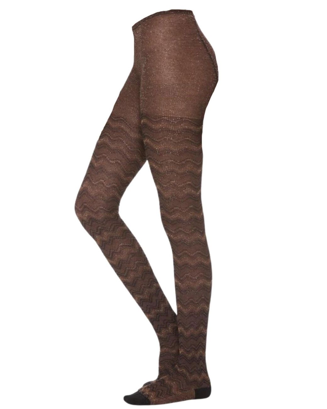 Missoni Multicolor Metallic Shimmer Zigzag Tights