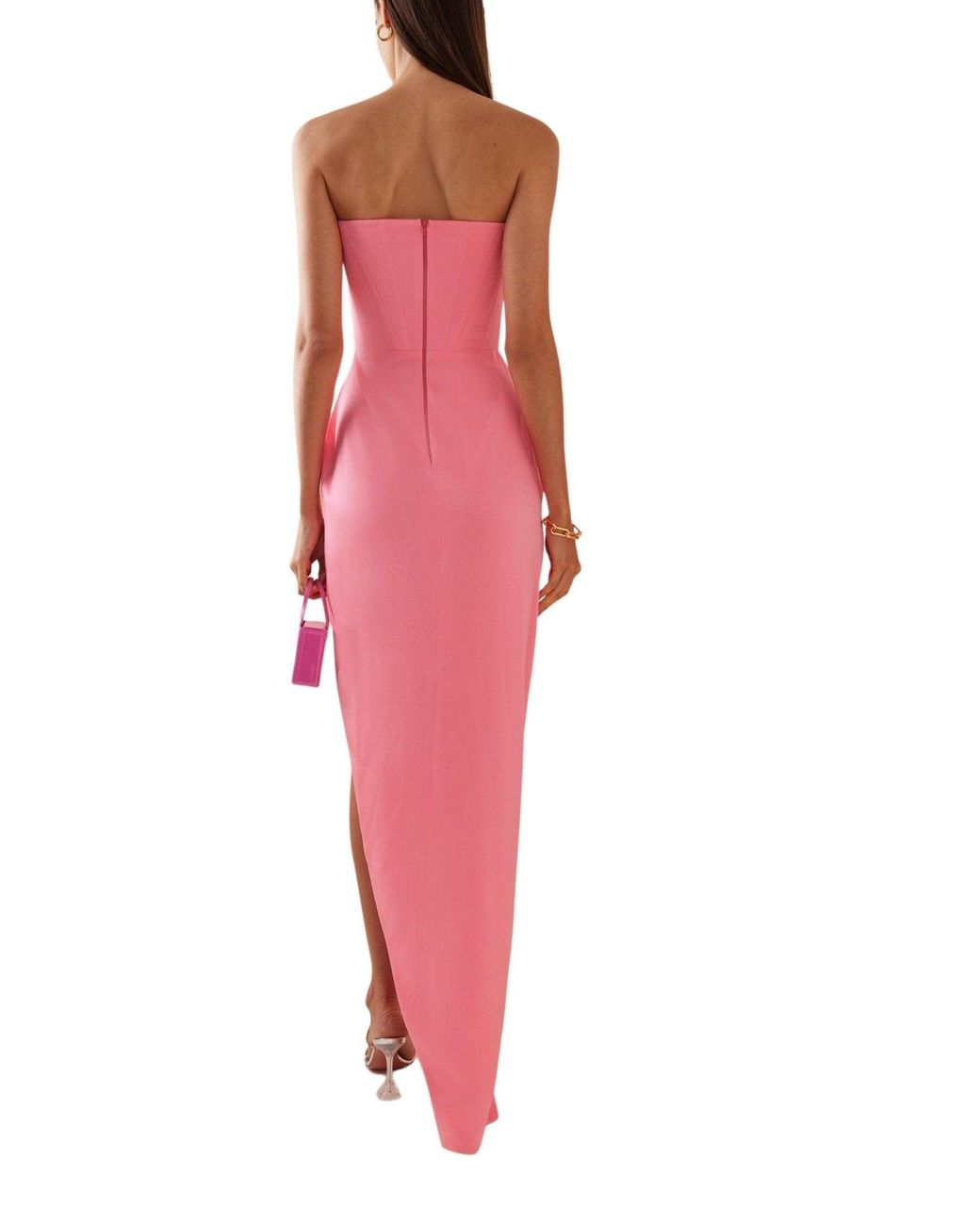 Alex Perry Ledger Pink Satin-crepe Strapless Dress