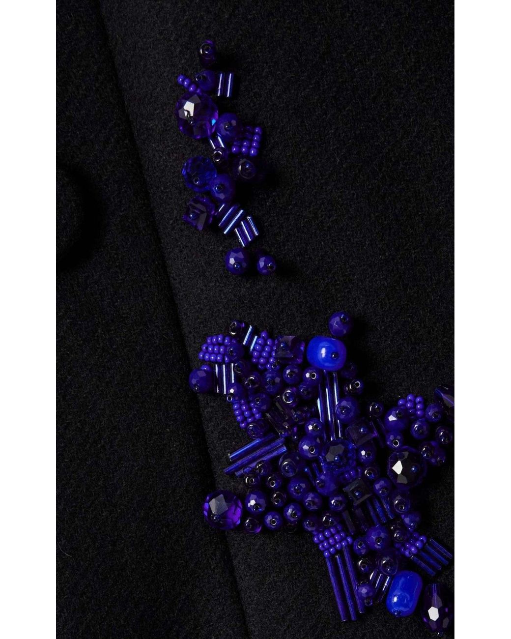 Dries Van Noten Blue Rinky Embroidered Wool-blend Cocoon Coat
