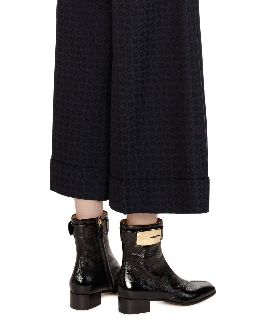 Gucci Black Retro G 35mm Leather Ankle Boots