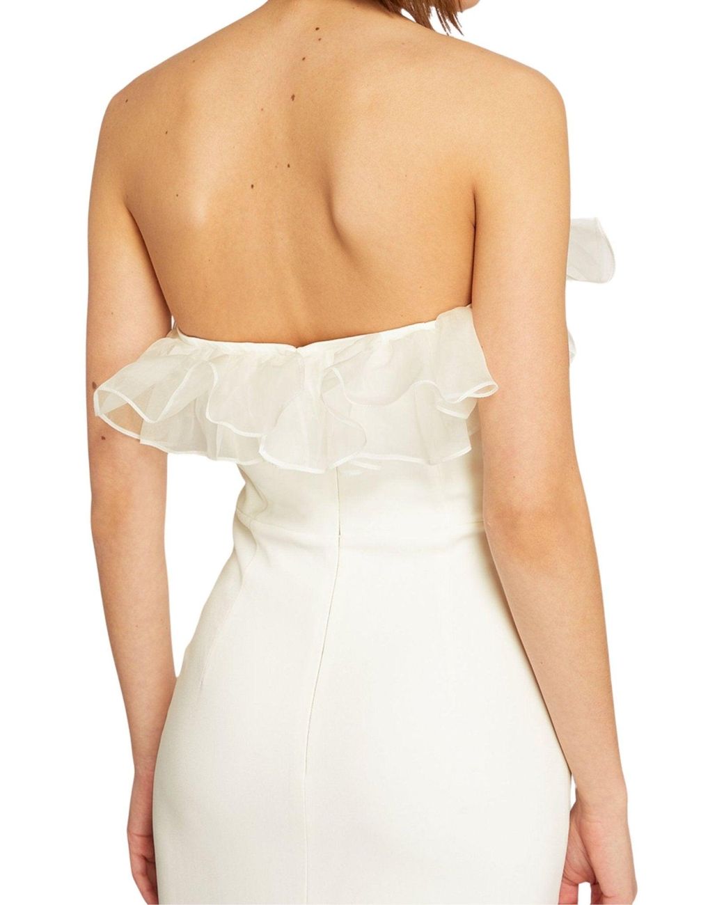 Alessandra Rich White Organza-trim Maxi Dress
