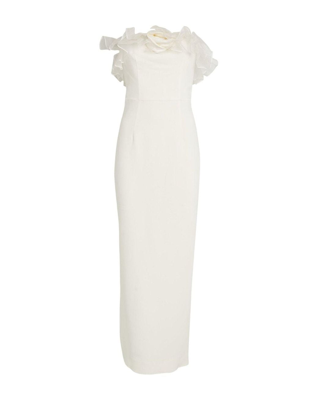 Alessandra Rich White Organza-trim Maxi Dress