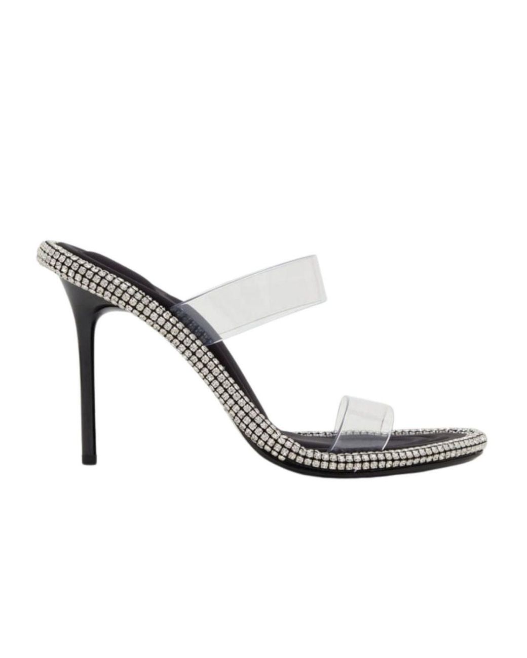 Alexander Wang White Nova Crystal Mule Heels