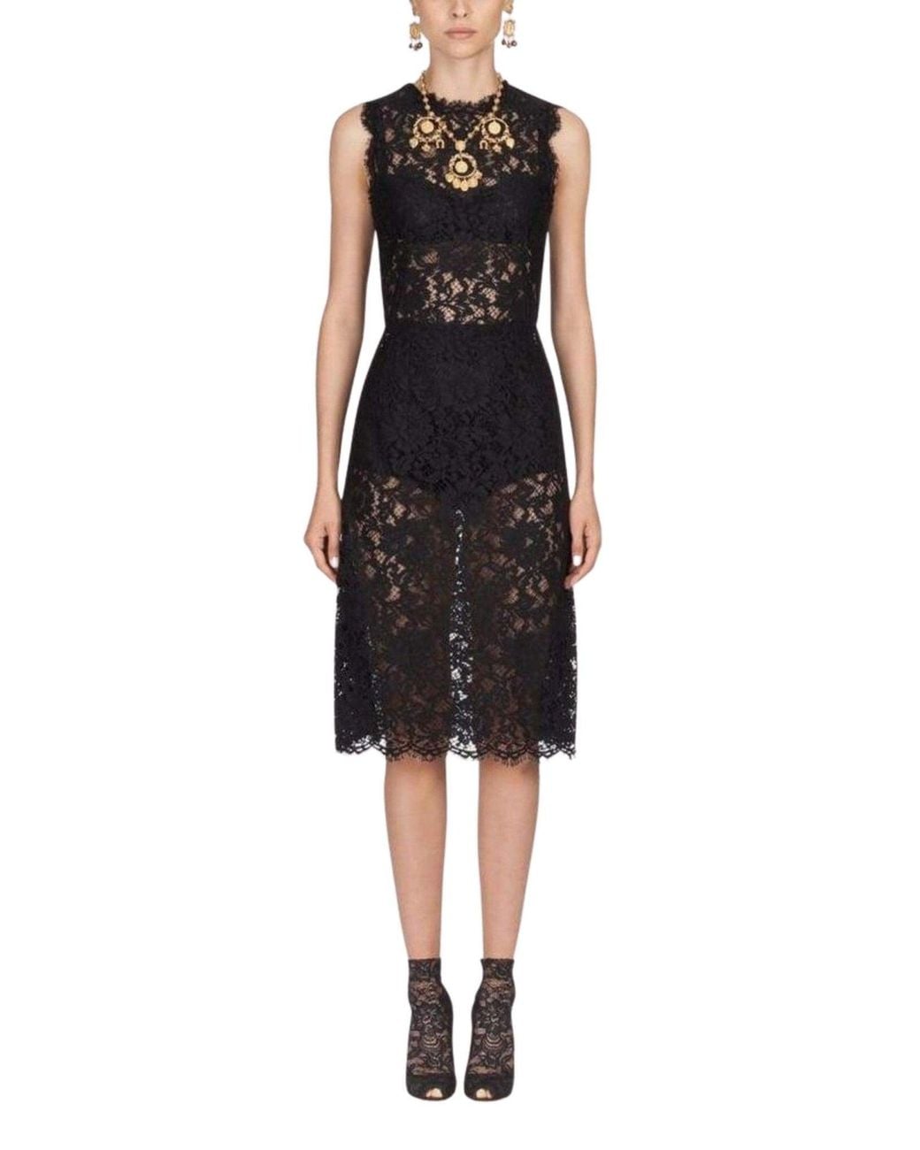 Dolce & Gabbana Black Floral Lace Booties It 39