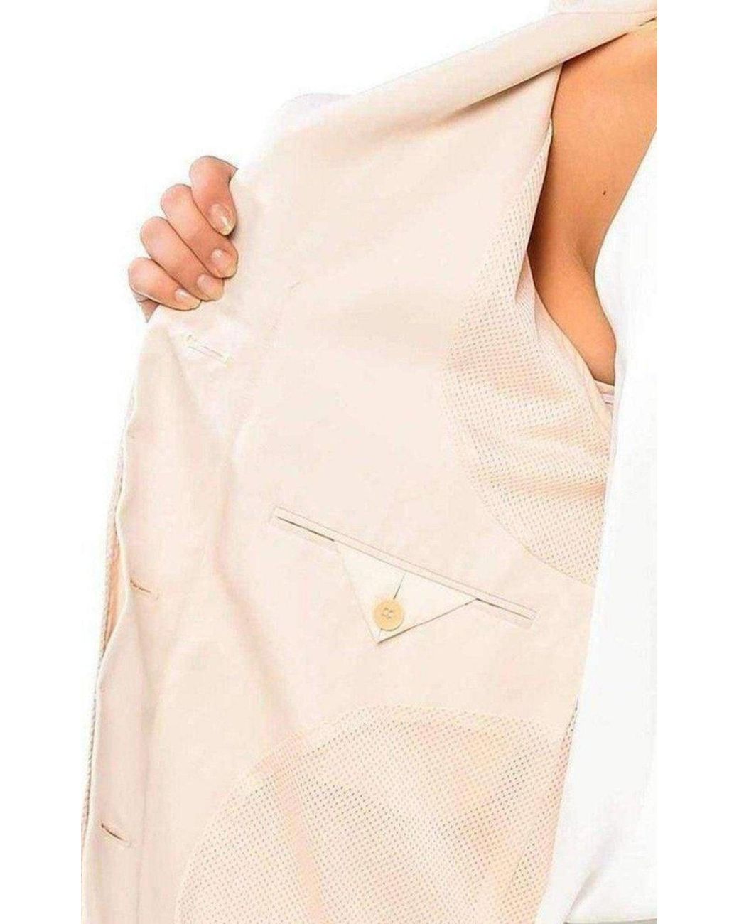 BCBGMAXAZRIA Natural Long Cotton Blend Coat