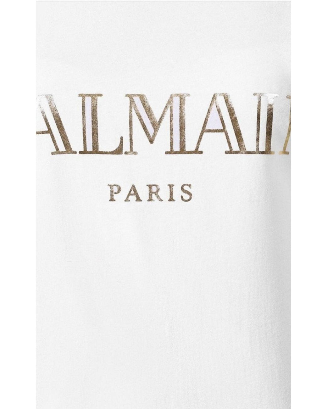Balmain White Sleeveless T-shirt With Gold Logo & Buttons