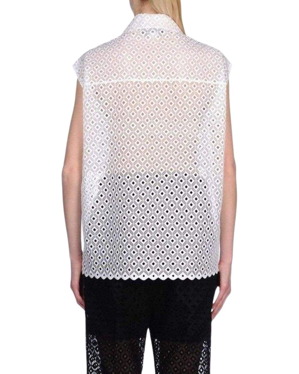 Stella McCartney White Cutwork Embroidery Erne Blouse