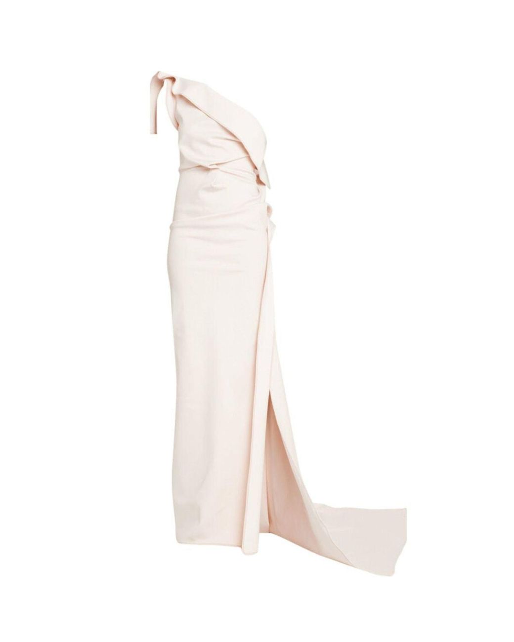 Maticevski White Instrumental One-shoulder Crepe Gown
