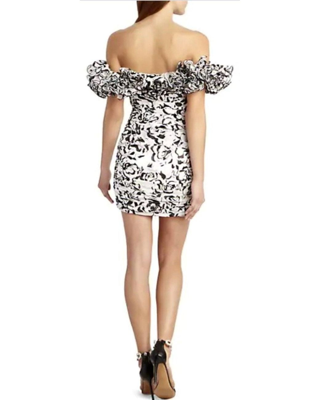 Alexandre Vauthier White Floral Cotton Off-the-shoulder Dress