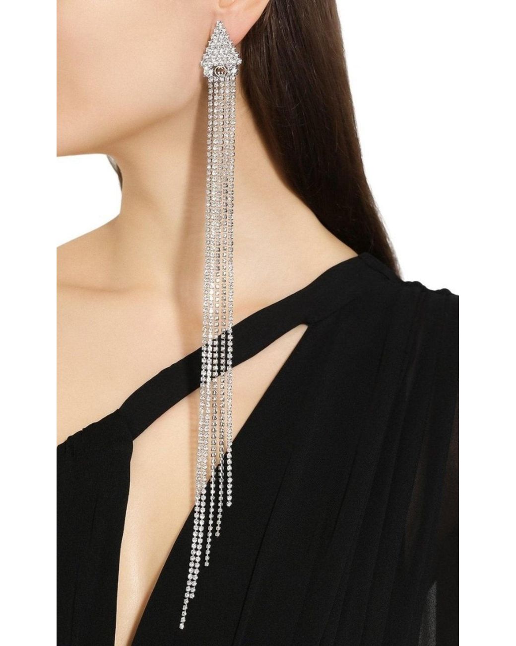 Gucci White Single Crystal Earring