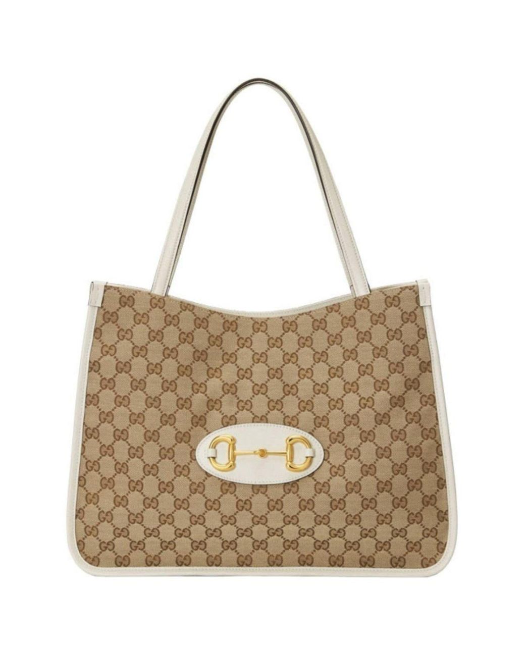Gucci Brown Horsebit 1955 GG Supreme Medium Tote Bag