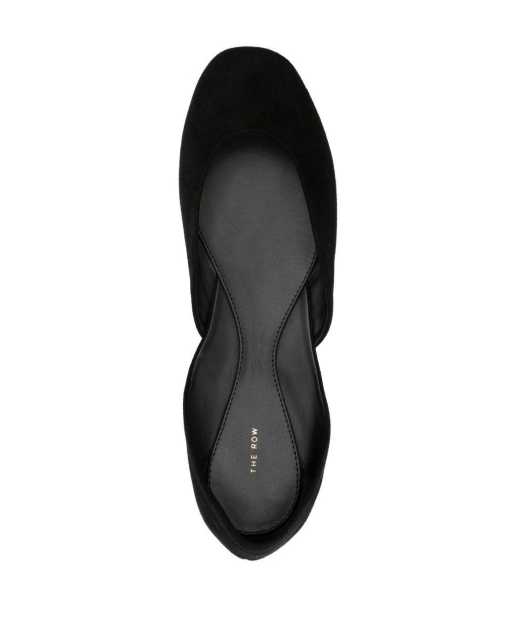 The Row Black Gemma Suede Ballet Flats