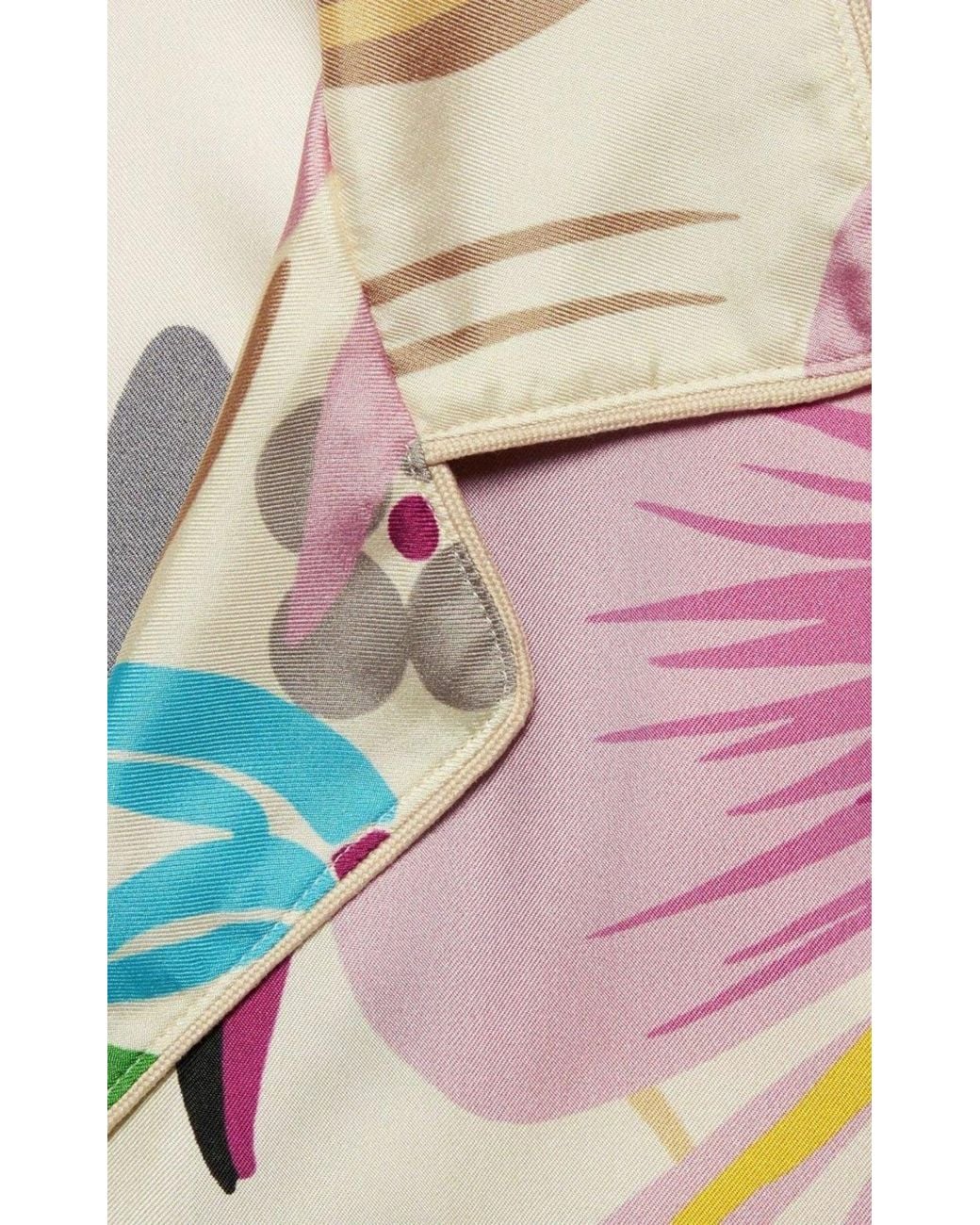 Gucci Green Floral Print Silk Oversized Shirt