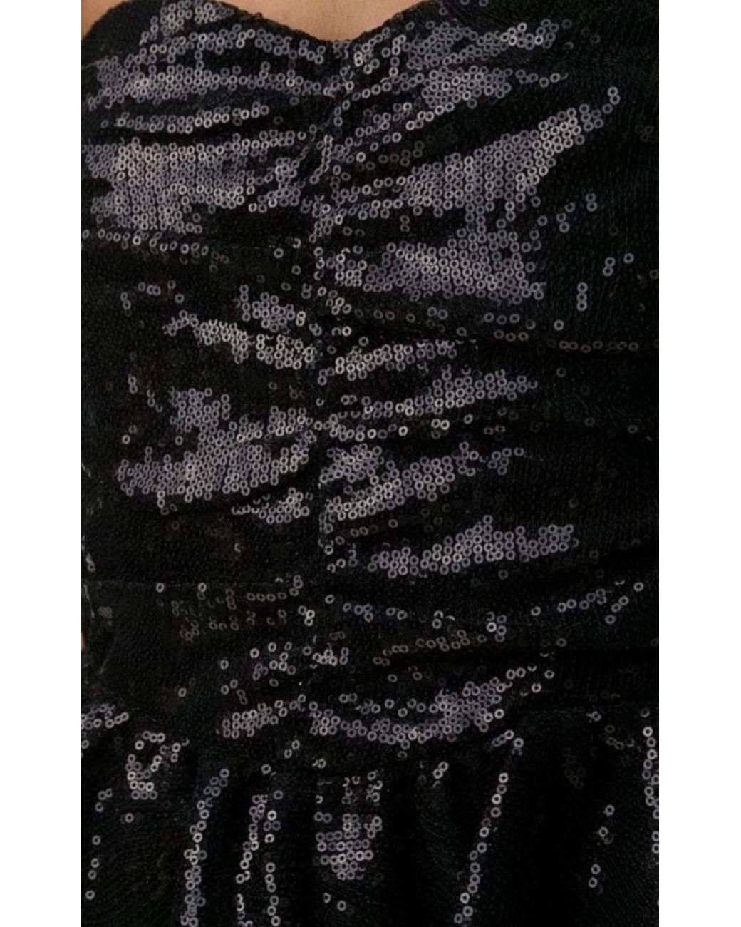 The Attico Black Sequinned Gown With Cape