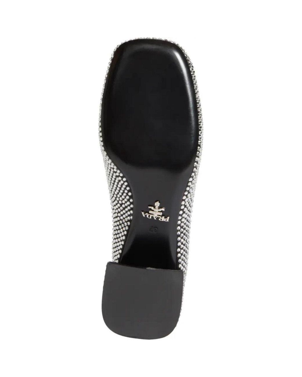 Prada Gray Crystal-embellished Logo-plaque Loafers