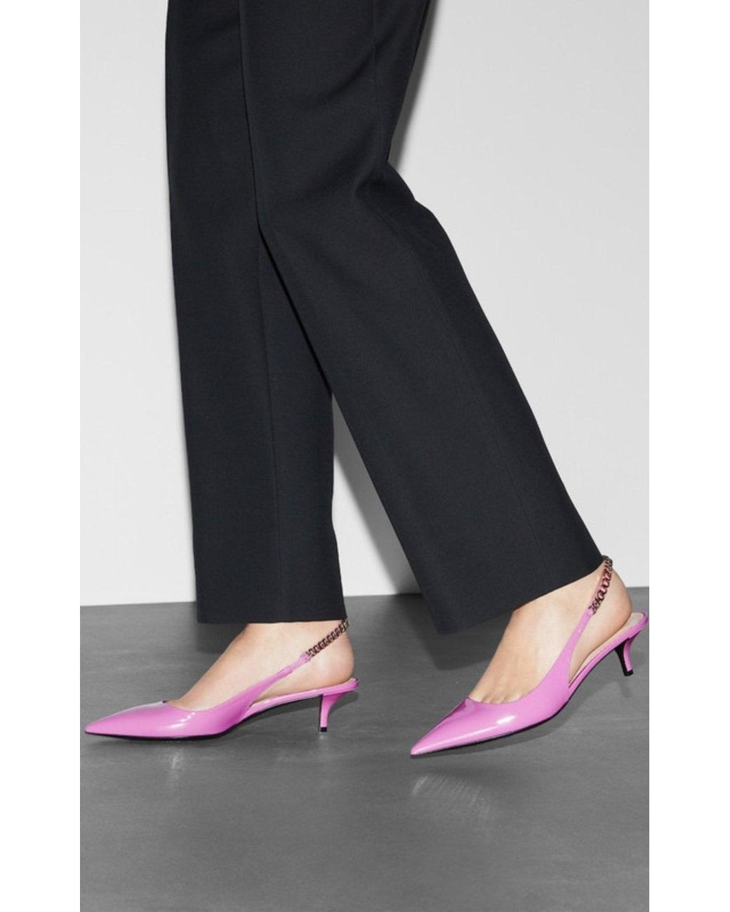 Gucci Pink Signoria Patent Leather Slingback Pumps