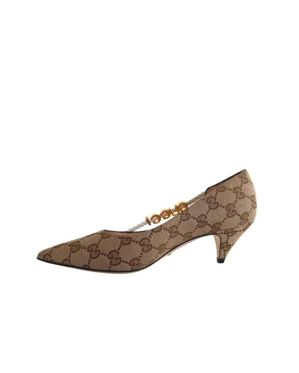 Gucci Brown Gg Supreme Low Heel Pumps
