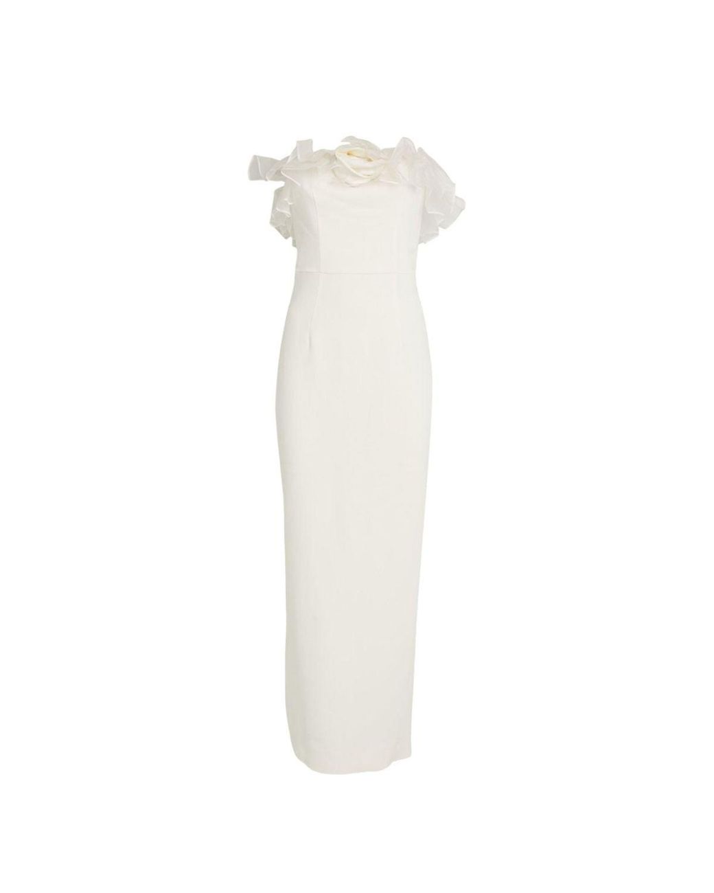 Alessandra Rich White Organza-trim Maxi Dress
