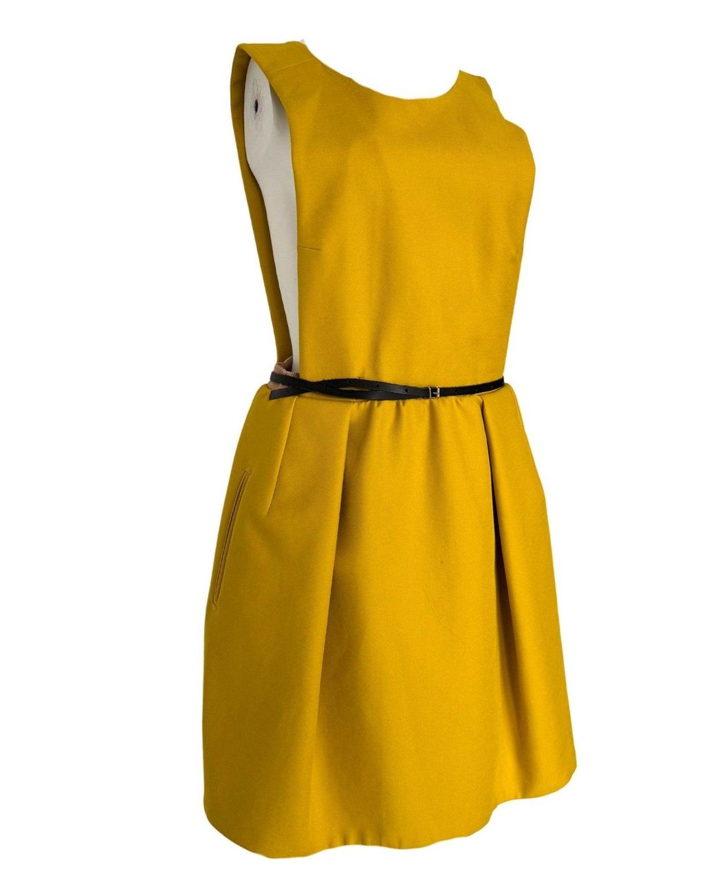 Carven Yellow Open Back Pinafore Dress